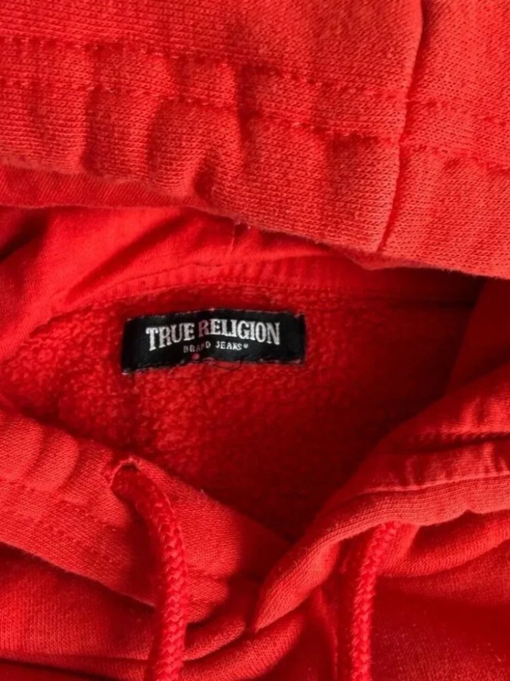 True Religion Red “Lava” Hoodie Pullover Logo Sweatshirt